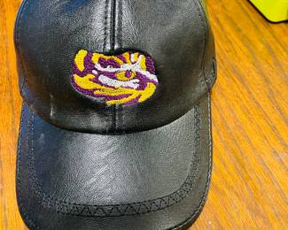 Leather LSU baseball cap