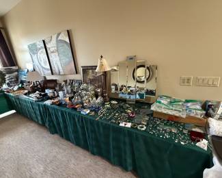 Costume jewelry, lamps,