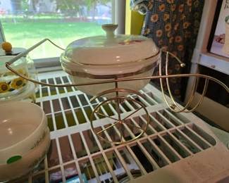 VTG FIRE KING DRAGON WHEELS CASSEROLE ACCESSORY SERVING TRAY KITCHEN