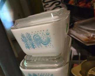 PYREX TEAL ROOSTER 6PC CASSEROLE SET