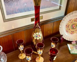 Anitque Murano Glass cordial set