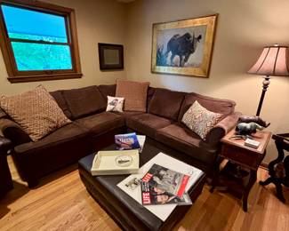 Sectional and ottoman