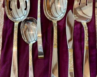Gorham Golden Scroll Sterling Silver  completer set