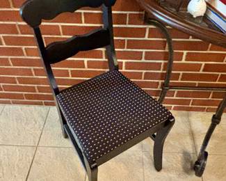 Accent upholstered seat wood chair