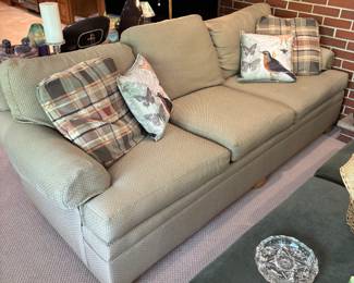 Ethan Allen sofa and coordinating ottoman