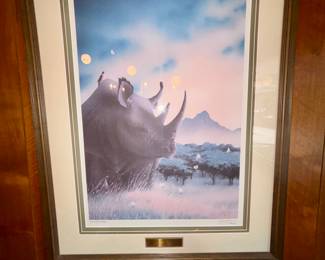 Framed wall art "The Last Rhino"