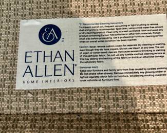 Ethan Allen sofa labels