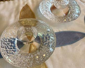 Orrefors crystal candleholders