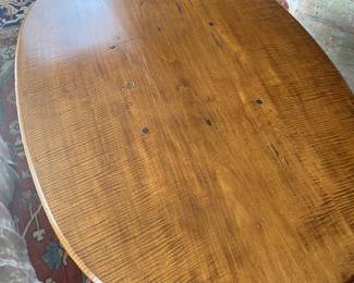 Early tiger maple table - all pinned