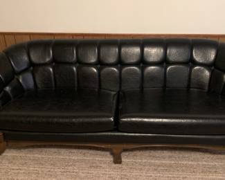 Retro 60s nogihide sofa, solid wooden frame