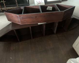 2 Solid hand made wooden what not shelves