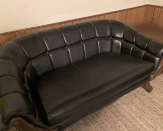 Retro 60s nogihide love seat, very solid wooden frame 