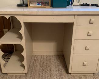 Handmade solid painted wooden sewing table