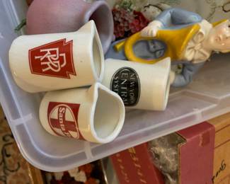 3 sets of railroad creamer and sugar sets