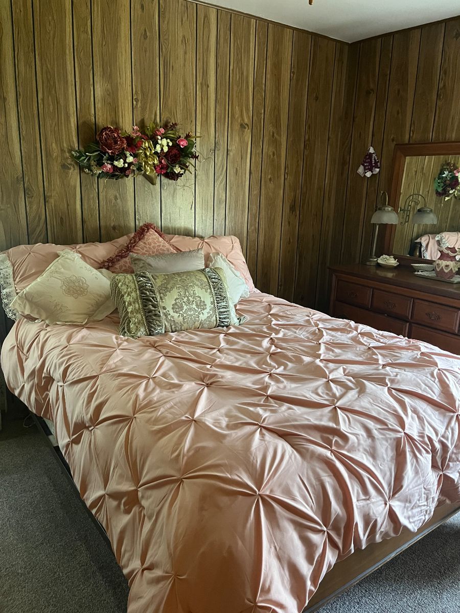 Bedding and wood frame sold together