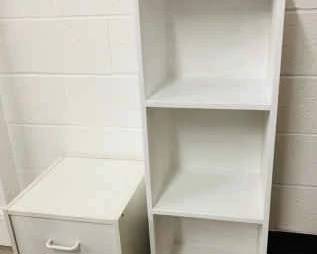 Two White Storage Cabinets 
