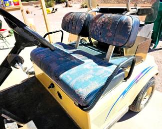 Golf Cart inside. Golf Cart for sale! Beautiful Condition. So well taken care of, as with everything in this huge sale. Titled, Street Legal, Charger, Cover/ 1997 Club Car. Huge RV garage and enormous workshop with every tool imaginable!