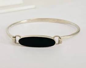 Sterling Silver with Black Stone Bracelet