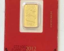 PAMP Suisse 5 Gram .9999 Fine Gold Lunar Series Dragon Bar in Authentication Card