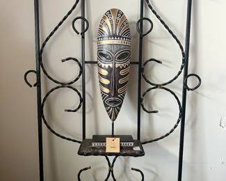 Iron  Hall Stand  African Mask