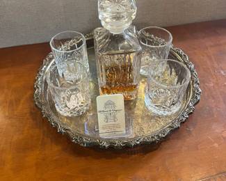silver tray and glasses