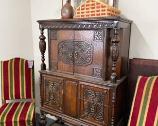 Jacobean Bar Candle Holder Basket Framed Print