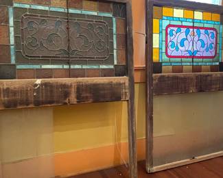 Antique Stained glass windows from a Galveston House 