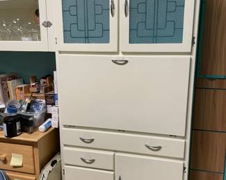Very nice Art Deco vintage drop front kitchen cupboard 