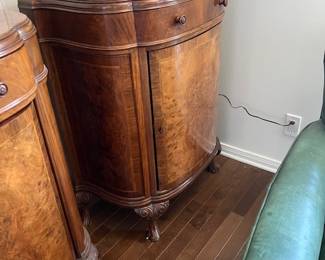 Matching Burled Wood Antique Cabinets