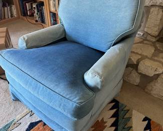 Denim chairs (X2) with matching love seat