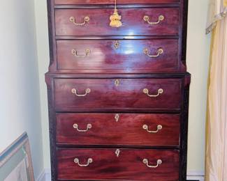 George III Chest on Chest with fine pierced fret work