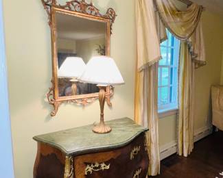 Fine French commode with marble top.....Great in any entry hall!