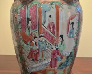 Great pair of Famille Rose early Chinese Lamps....very very fine and high style....a lovvely finish to any room!!