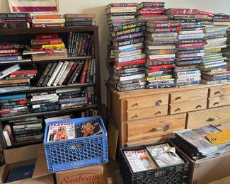 Books & Playboy Magazines. The box on the right are all playboys which were never removed from the mailers.