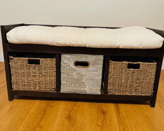 End of bed or entryway storage bench
