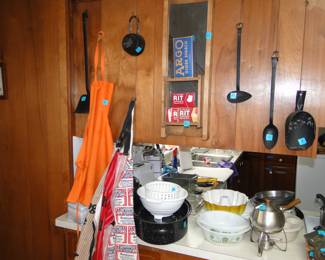 Of course we have kitchen items too, like colanders, and strainers, and bowls