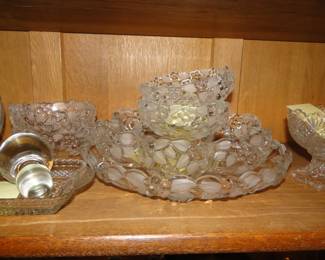 More vintage cut glass, and frosted pieces as well