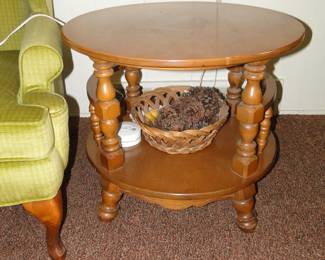 Round, barrel table, with two layers