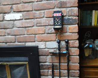 Fireplace accessories, including a matchbox holder too