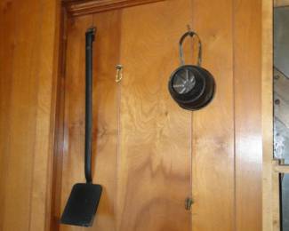 Random vintage kitchen items, hanging on the wall