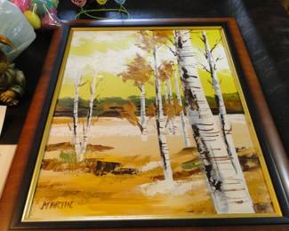 Hand painted birch art