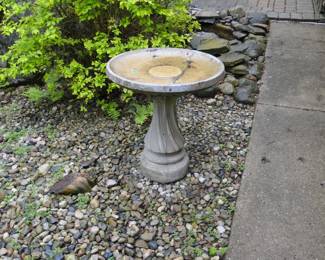 Cement birdbath
