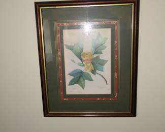 Floral wall art, bright flash not included