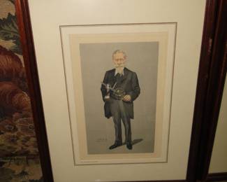 Again, we have all the documents that go with these Vanity Fair Prints. This handsome fella right here, his name is Sir Williams Crookes, he discovered Thallium, and the Crookes radiometer, that converts light into rotary motion