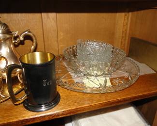Pressed and etched glass pieces