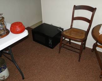 Microwave and chair, because before long, those graduates are going to need these items for a dorm or apartment