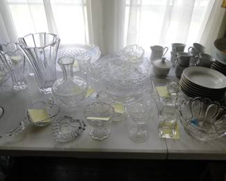 Glass party pieces and decorative items as well