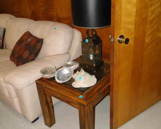 Lamps, and tables and shells