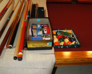 Pool balls, and pool cues