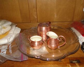 Copper serving pieces